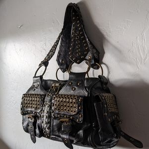 Betsey Johnson Vintage Leather Studded Handbag